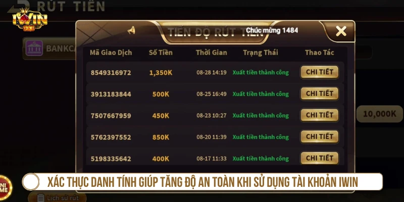 Xác thực danh tính giúp tăng độ an toàn khi sử dụng tài khoản IWIN
